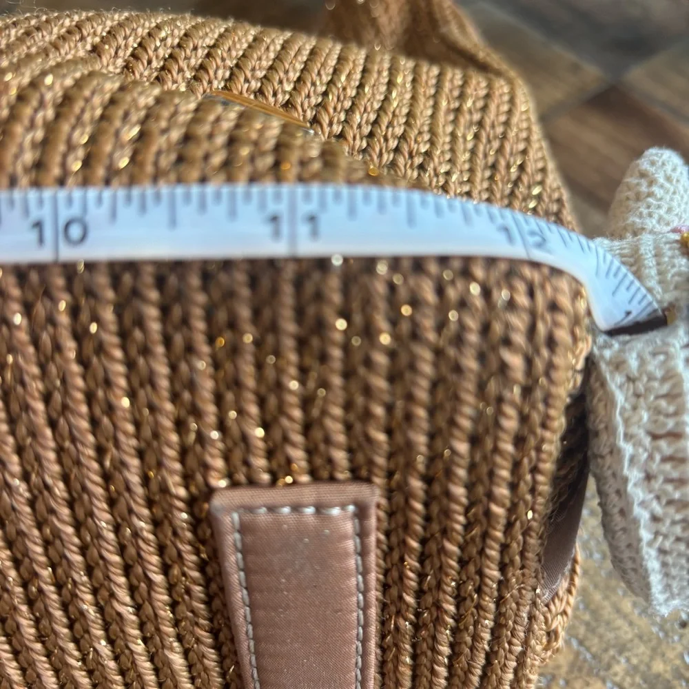 Gorgeous THE SAK Brown & Gold Threads Woven HOBO Shoulder Bag - Picture 12 of 13